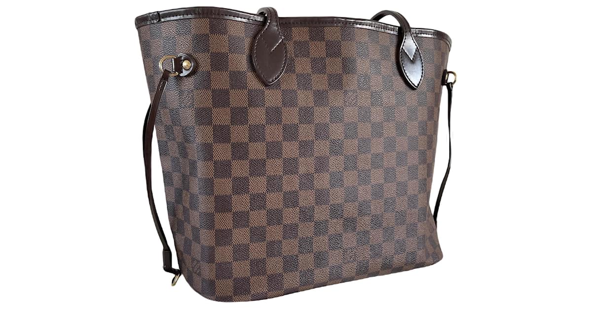 Louis Vuitton Neverfull MM damier ebene shoulderbag tote canvas vintage  Brown Leather Cloth ref.850260 - Joli Closet