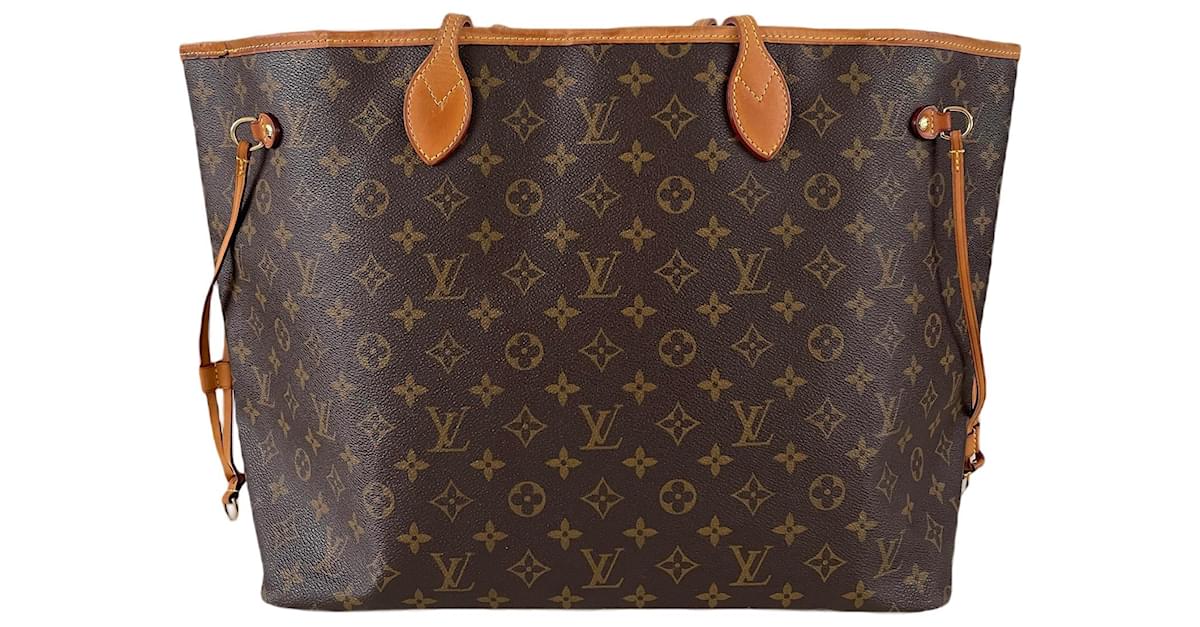 Louis Vuitton Neverfull GM monogram shoulderbag tote canvas vintage Brown  Light brown Dark brown Leather Cloth ref.850297 - Joli Closet