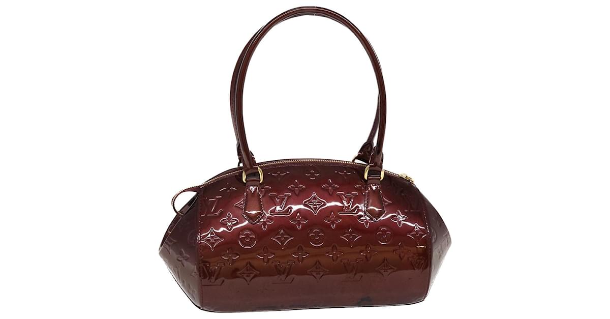 LOUIS VUITTON Vernis Sherwood PM Hand Bag Rouge Favist M91492 LV