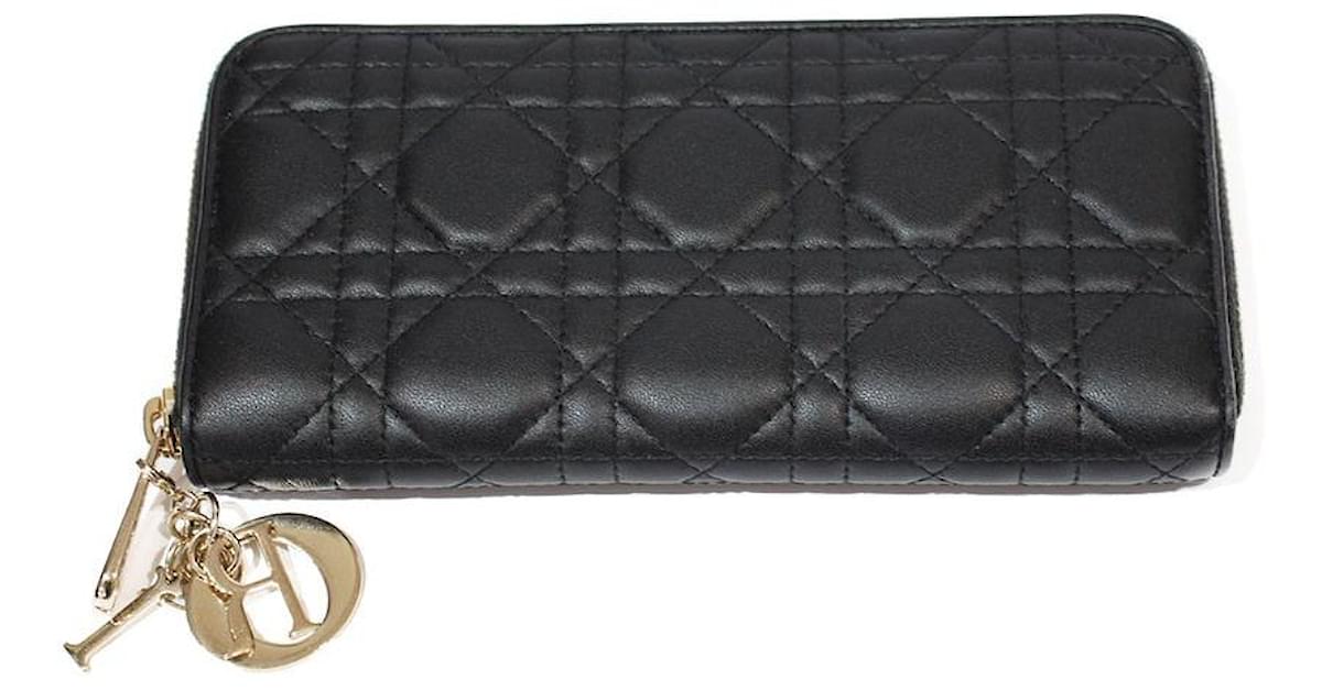 Dior Wallets Small accessories Black Dark grey Leather ref.425808 - Joli  Closet