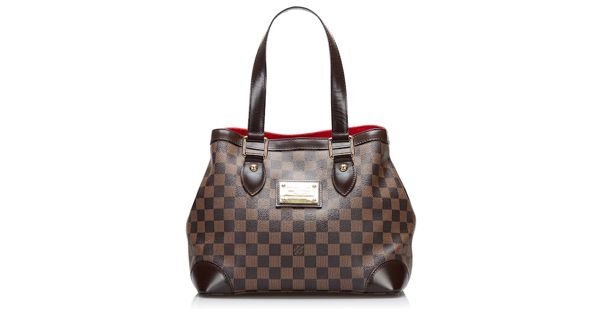 Louis Vuitton Brown Damier Ebene Hampstead PM Leather Cloth Pony