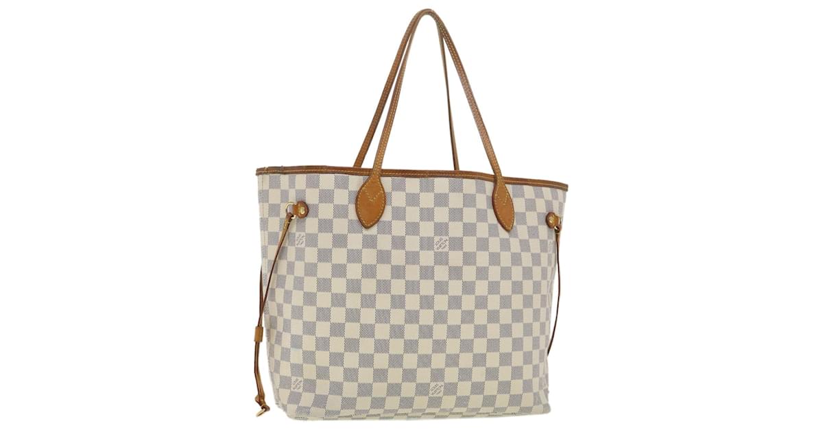 LOUIS VUITTON Damier Azur Neverfull MM Tote Bag N41605 LV Auth