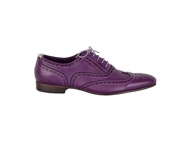 Paul Smith Leather Brogue Laced Shoes Purple ref.855102