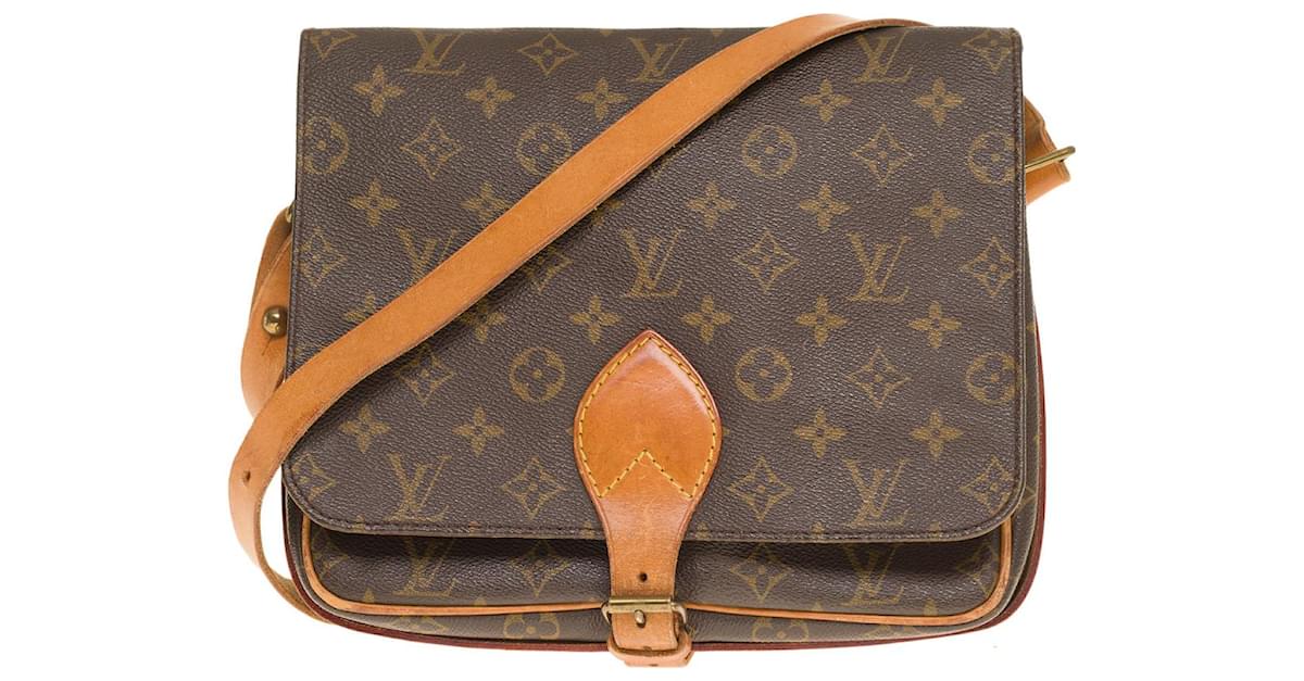 Louis Vuitton shoulder bag cartouchiere gm in brown canvas