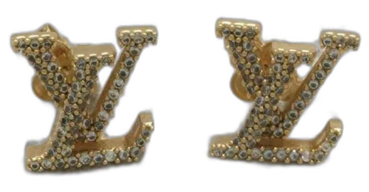 Louis Vuitton LV Edge lined earings Gold hardware Metal ref.264985 - Joli  Closet