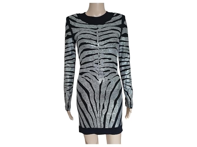 Balmain black rhinestone dress Viscose ref.JC857840 (Sold) - Joli Closet