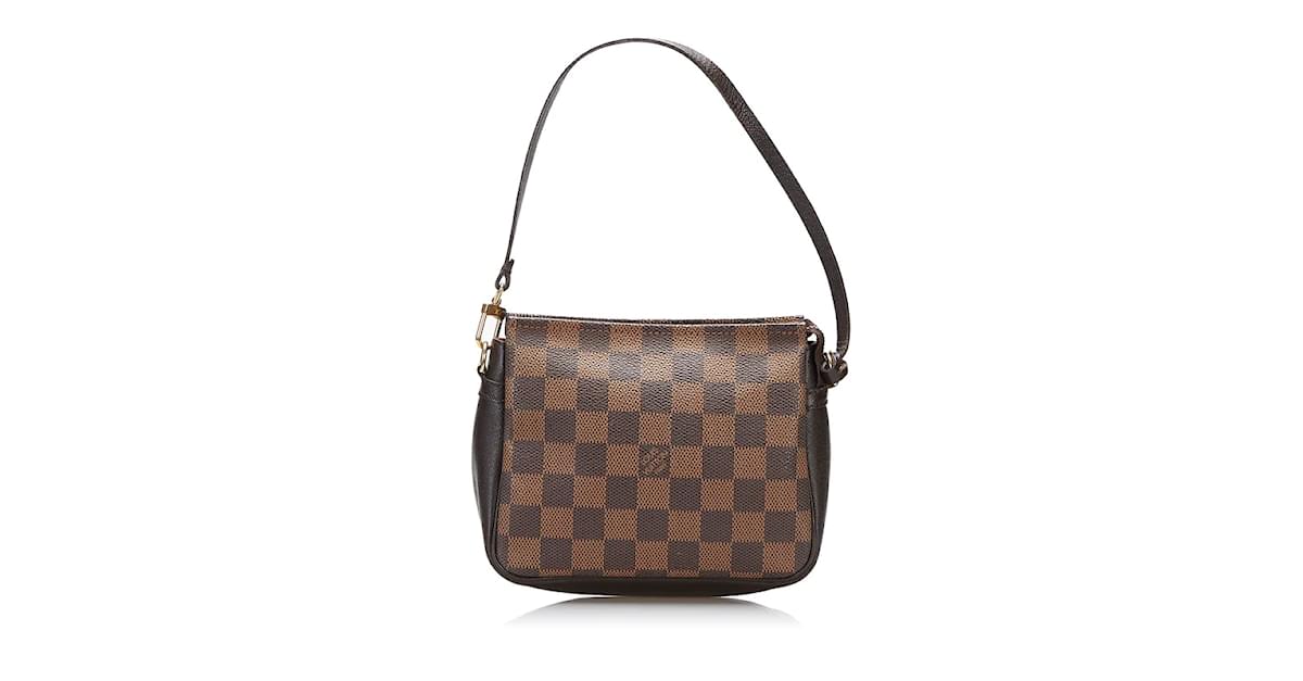 Louis Vuitton Damier Ebene Trousse Makeup Bag N51982 Brown Cloth