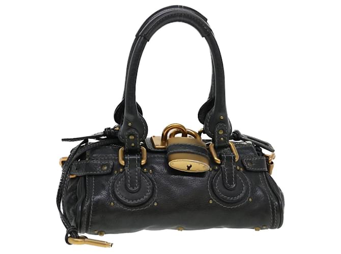Chloé Chloe Paddington Hand Bag Leather Black 03-06-51-5191 Auth