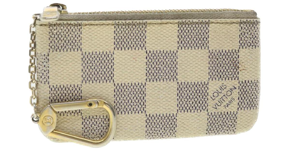 LOUIS VUITTON Damier Azur Pochette Cles Coin Purse N62659 LV Auth