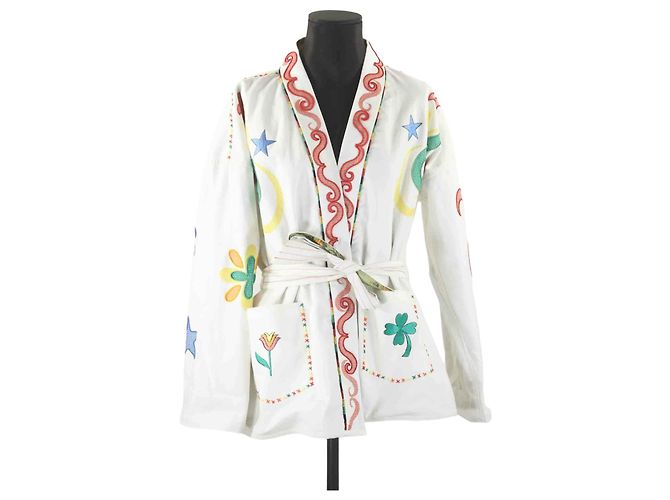 Veste Vintage Blanche - Taille XS (34), Pour Femme