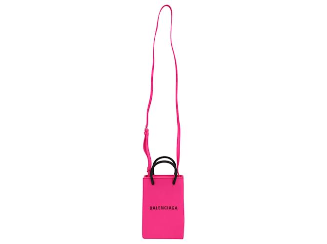 Balenciaga Mini Shopping Bag in Pink Calfskin Leather Pony-style