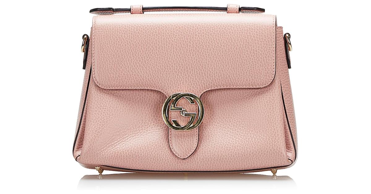 Gucci, Bags, Gucci Interlocking Gg Pink Top Handle Shoulder Bag