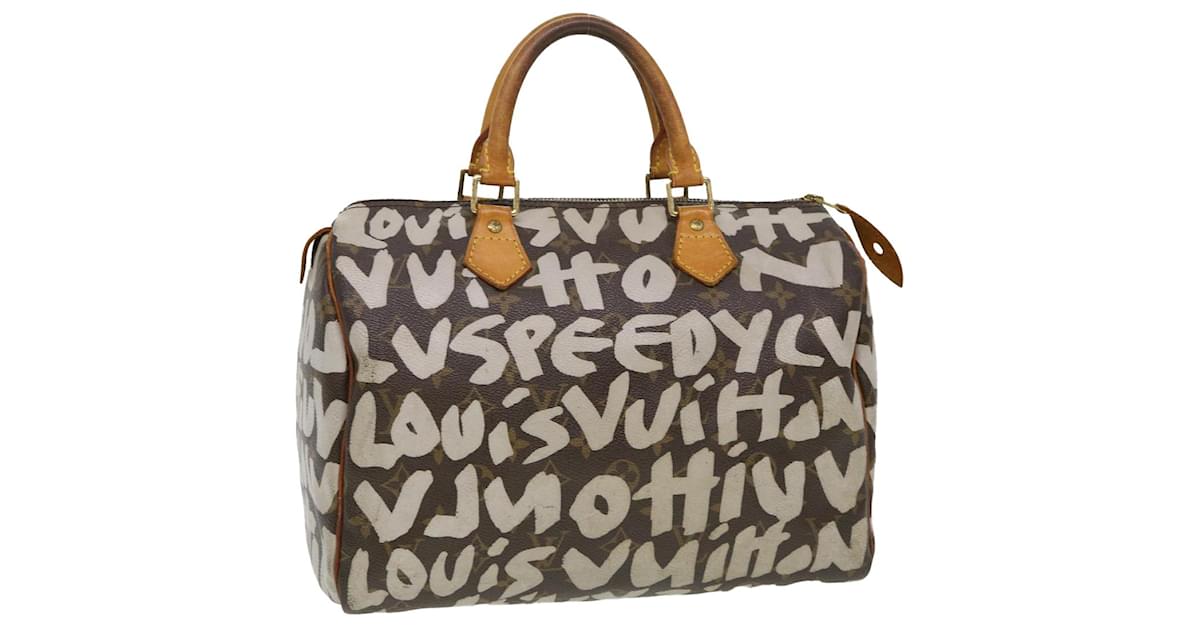 Auth LOUIS VUITTON Monogram Graffiti Speedy 30 M92195 Hand Bag Canvas