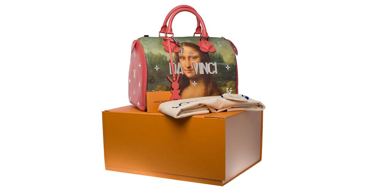 Collector Mona Lisa Da Vinci by Jeff Koons Limited Edition Speedy 30 Handbag