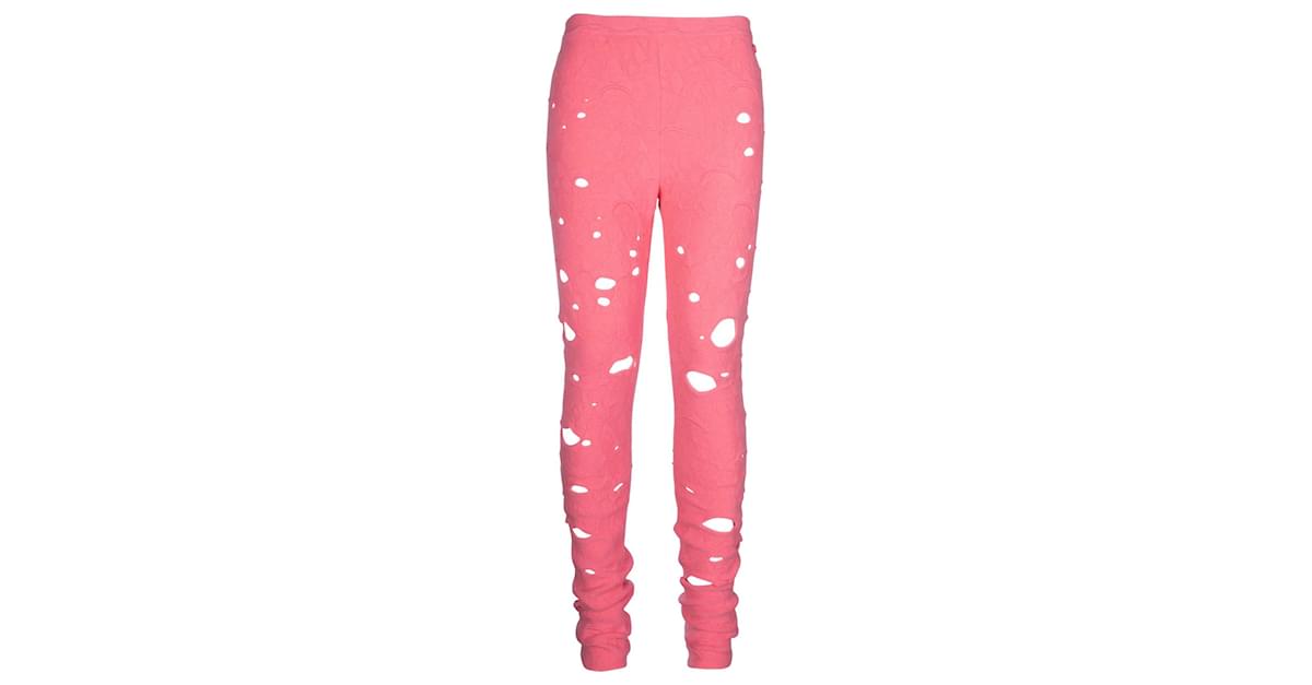 Chanel Pink Knit Leggings M Chanel