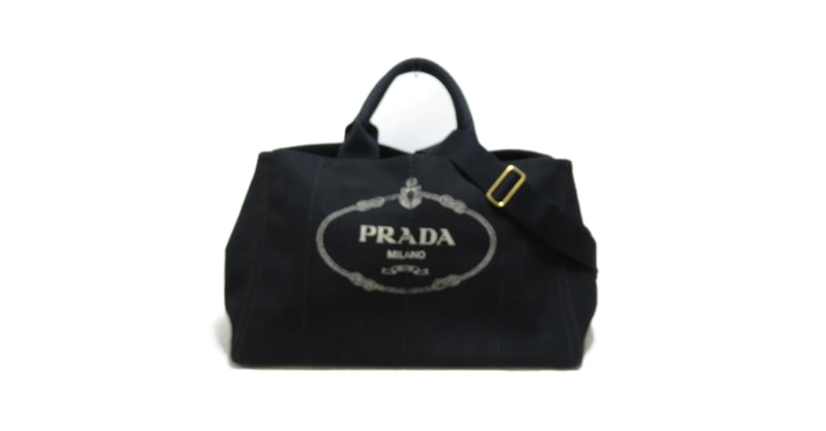 Prada Tessuto Logo Tote Bag Black Cloth ref.980083 - Joli Closet