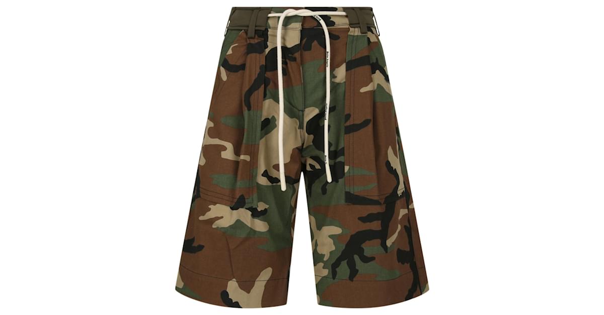 Palm Angels Camo Cargo Shorts Green Cotton ref.868784 - Joli Closet