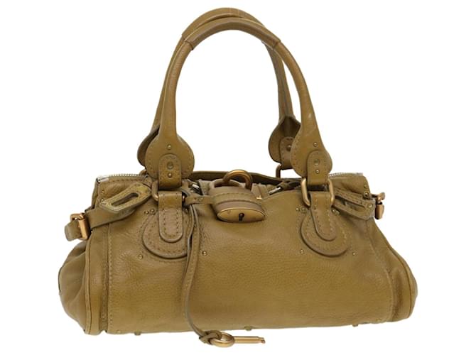 バッグ Chloe Paddington Hand Bag beige Chloe Paddington Hand Bag Leather Beige Silver Auth 123797