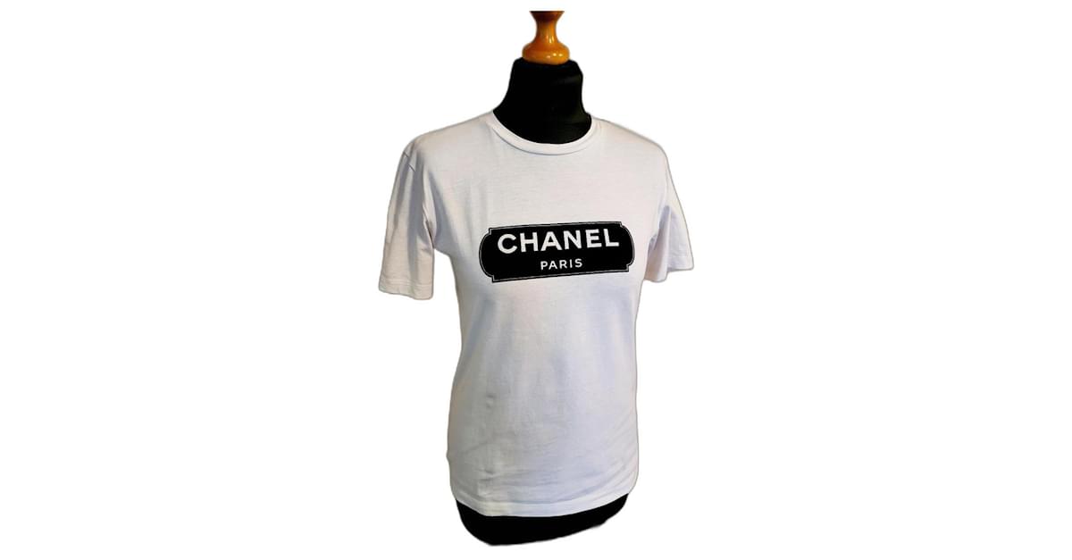 CHANEL Cotton Paris New York Graffiti T-Shirt Black White