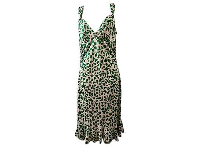 slim fit dress slacks Diane von Furstenberg Leopard Print Silk Wrap Dress Size 4