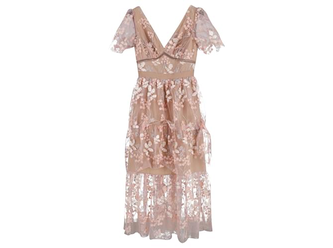 Self-Portrait Bicolor Polyester Casual Dress