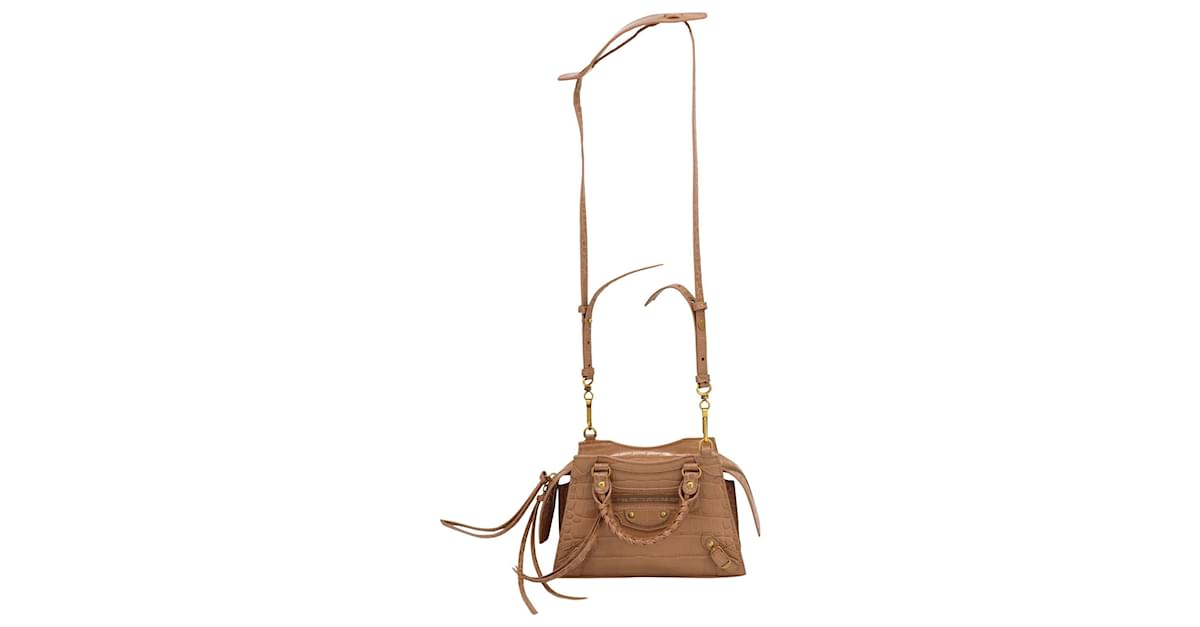 Everyday Balenciaga Neo Classic Mini Shoulder Bag in Light Brown  Croc-Embossed Leather ref.872517 - Joli Closet