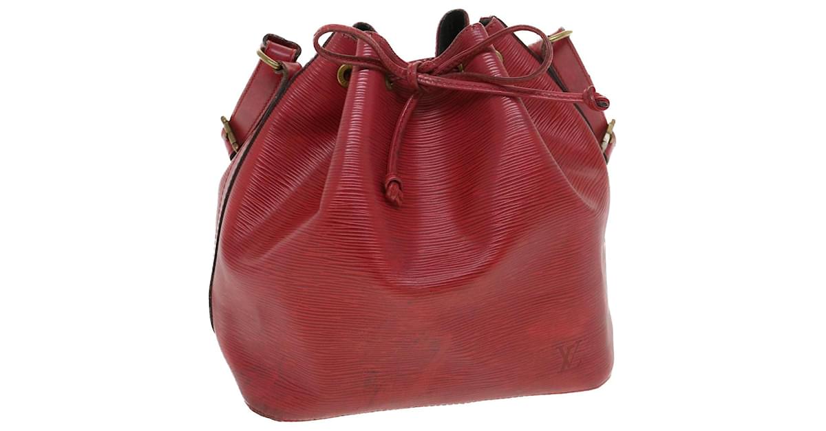 LOUIS VUITTON Petit Noe Used Shoulder Bag Red Epi M44107 France