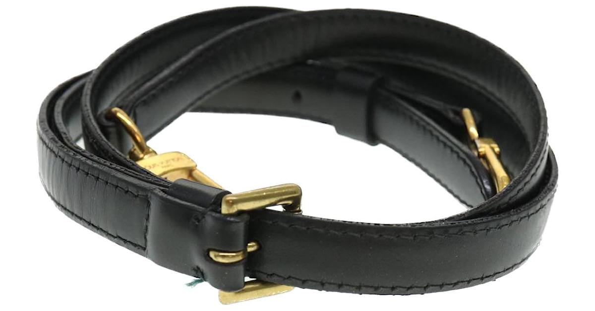 LOUIS VUITTON Shoulder strap Epi Patent leather Black Black unisex Use –