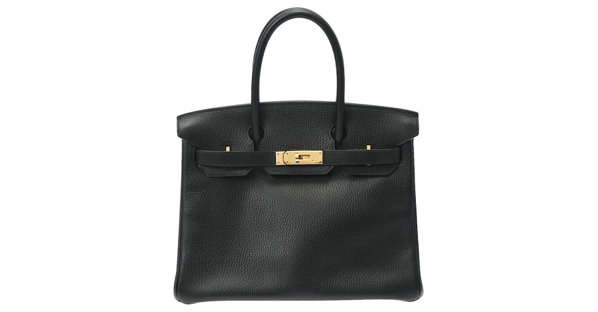 Birkin 30 Black Ardennes Leather and Gold Hardware, Luxury, Bags