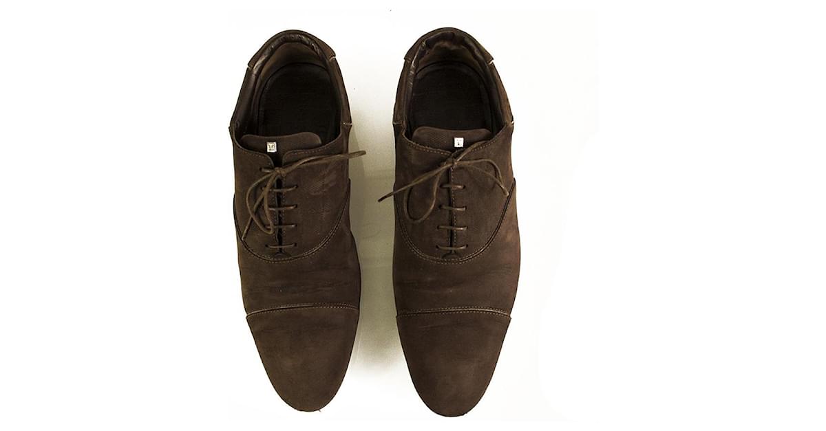 Louis Vuitton Zapatos Oxford con suela de goma y suela de goma marrón para  hombre Damier 8
