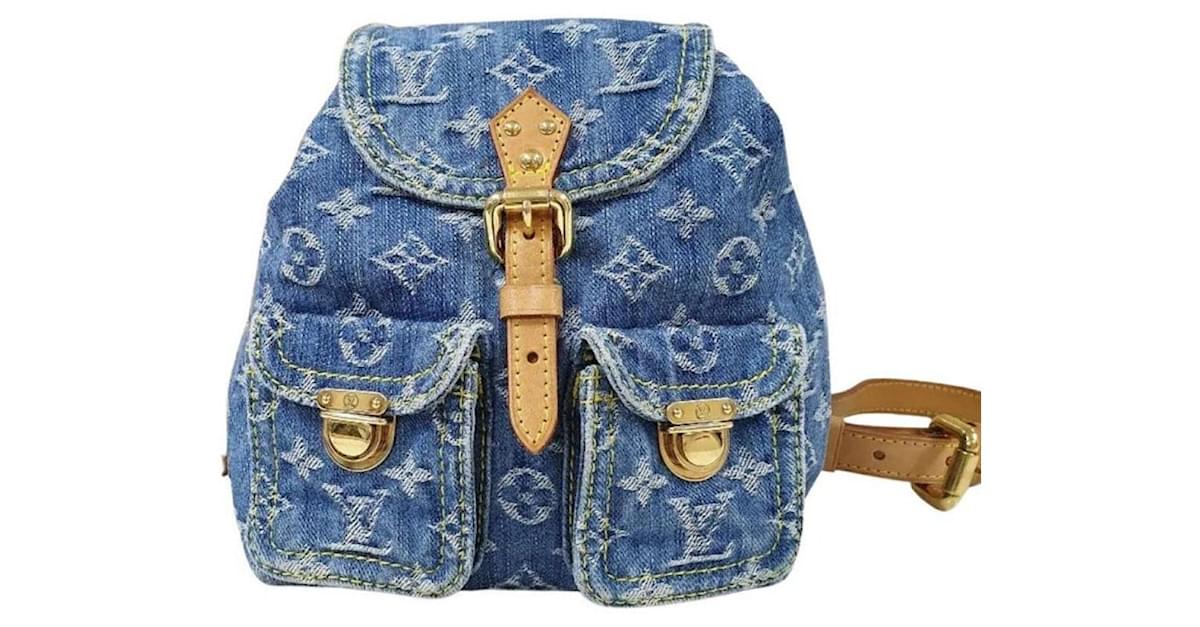 Louis Vuitton Blue Monogram Denim Backpack PM Leather ref.873610 - Joli  Closet
