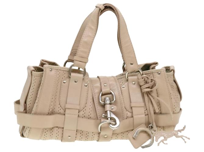 Chloé Chloe Kerala Hand Bag Leather Beige 01-09-51-5811 Auth