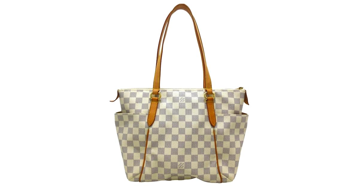 Louis Vuitton White Damier Azur Totally PM Cloth ref.874237 - Joli Closet