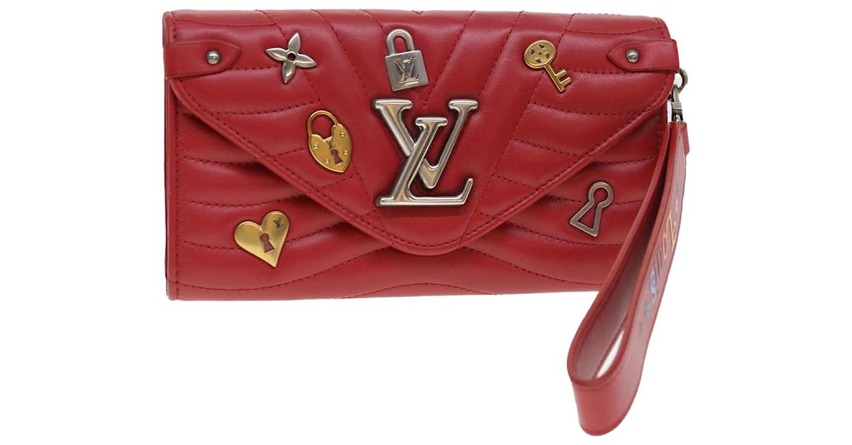 Louis Vuitton, Bags, Louis Vuitton New Wave Portefeuille Ron Long Wallet  Red M63964 Lv Auth 3986