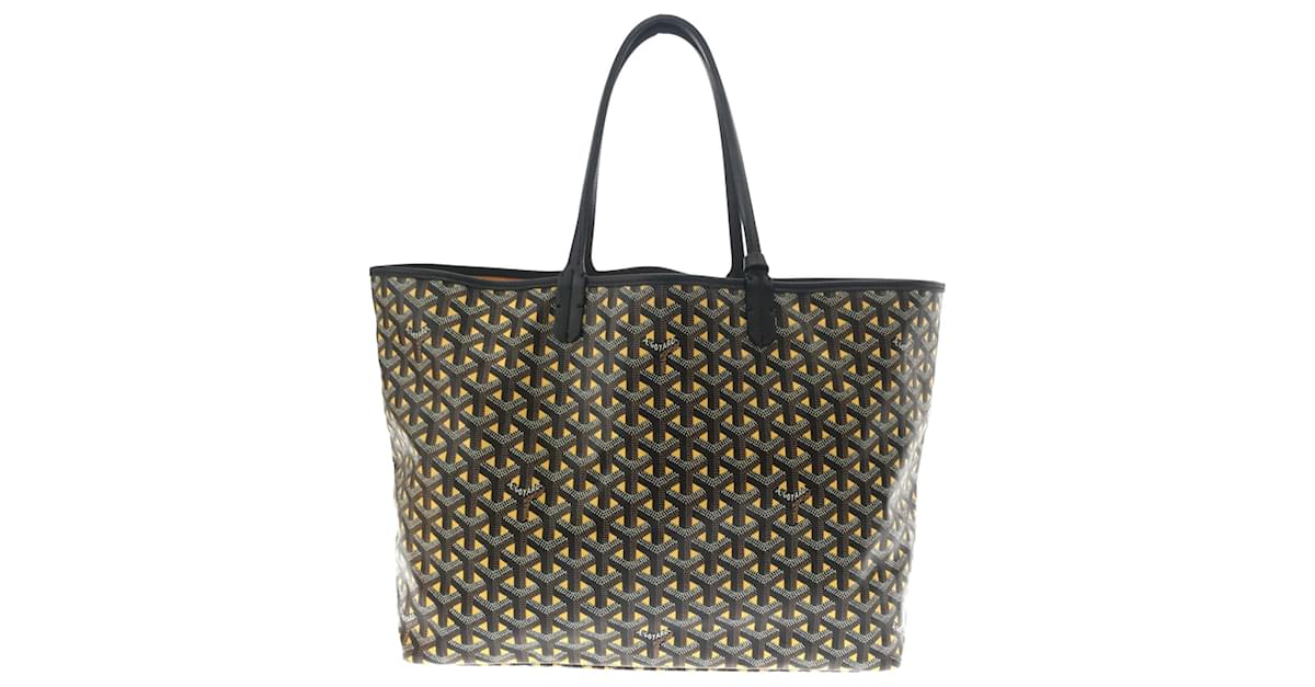 Goyard Black Goyardine Claire Voie Saint Louis PM Leather Cloth Pony-style  calfskin Cloth ref.876096 - Joli Closet