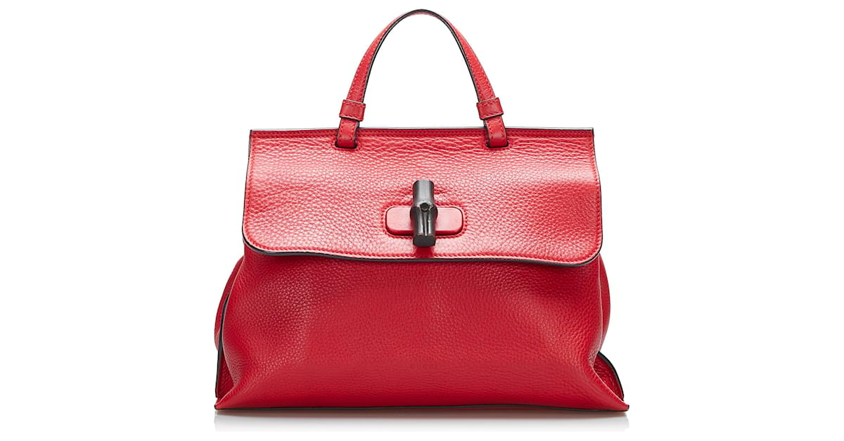 Gucci Small Rajah Leather Shoulder Bag 570145 Red Pony-style