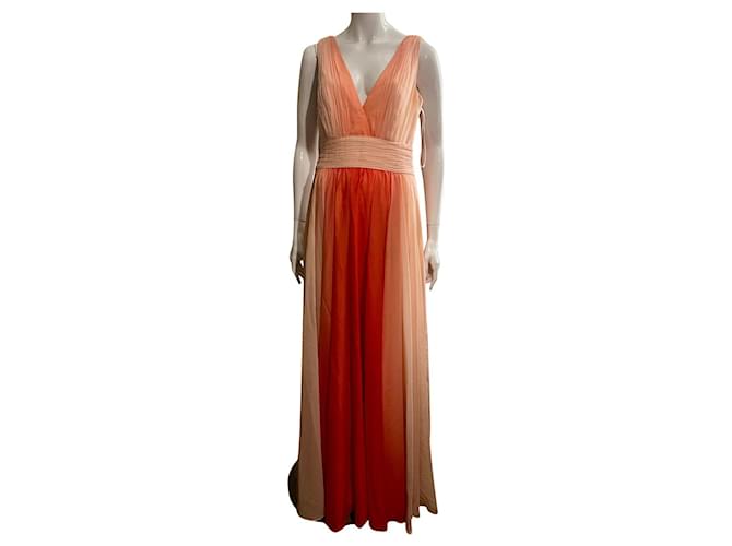 halston heritage orange dress NWT Halston Heritage Saks Fifth Avenue Orange Silk Strappy dress 2 Cocktail $235