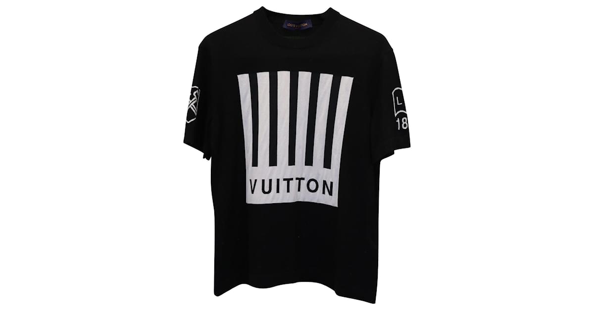 Louis Vuitton Men's Black Wool Polyester Vuitton Barcode & Earth T