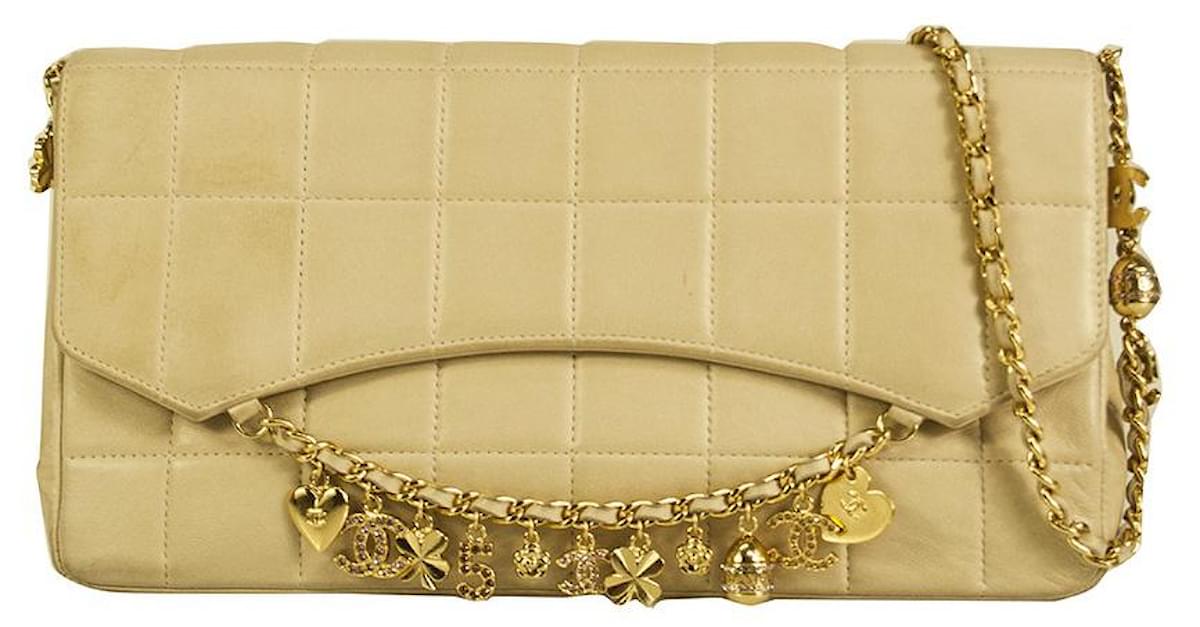 Chanel CC Turn-Lock Chocolate Bar Lambskin Shoulder Bag