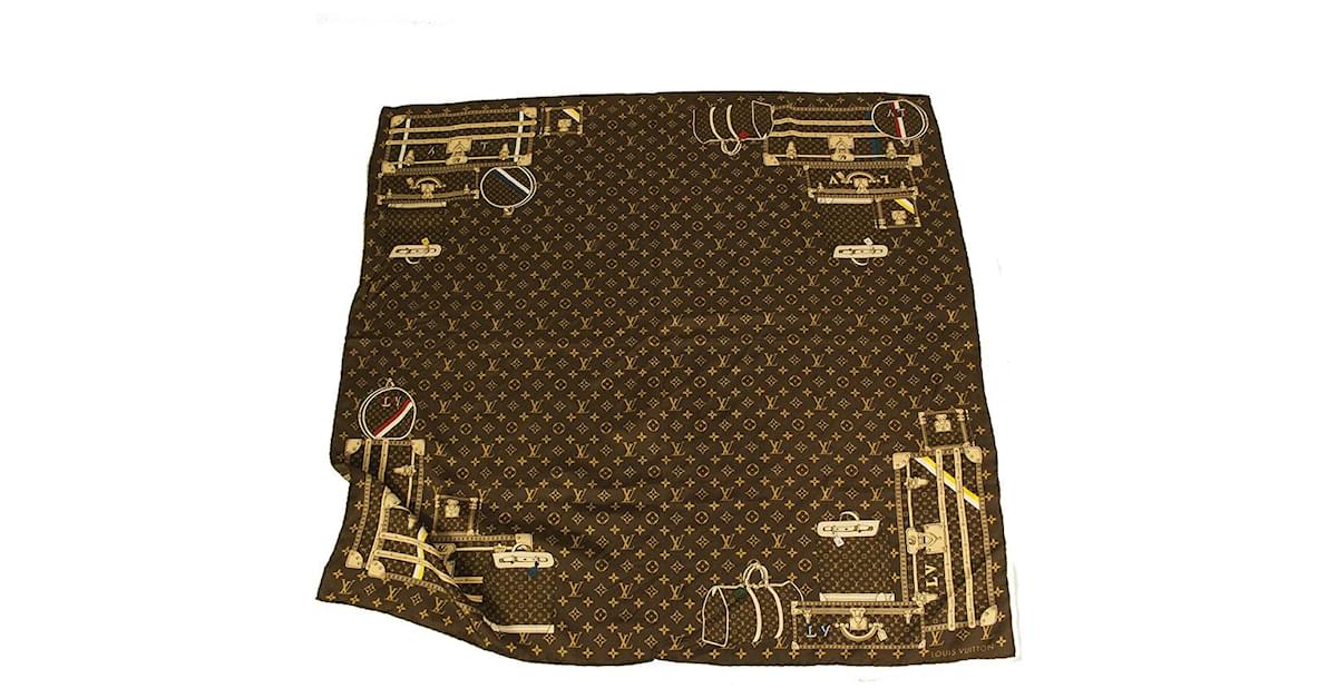 Louis Vuitton Travel Trunks & Bags Monogram Brown 100% Silk scarf