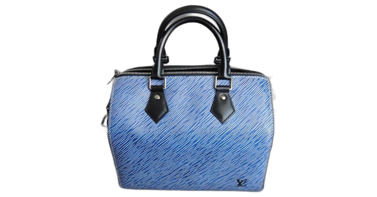 Louis Vuitton Speedy shoulder strap 25 blue denim epi leather ref.879911 -  Joli Closet