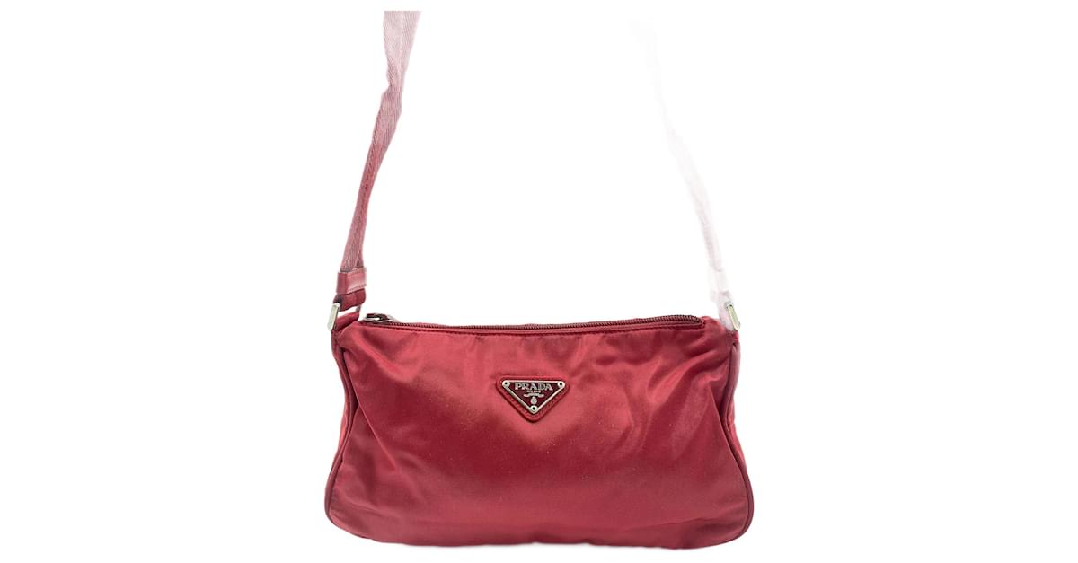 Prada nylon bag online red