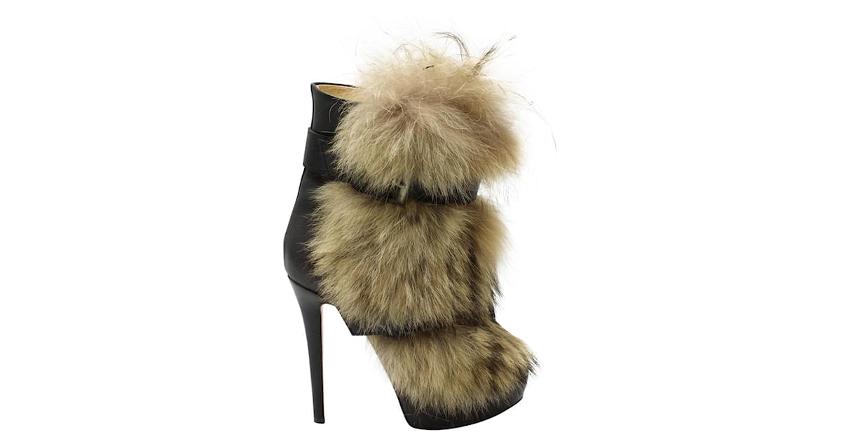 Christian louboutin fur boots hotsell