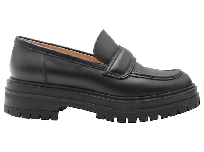 Gianvito Rossi Chunky Loafers in Black Leather Joli - Main Image