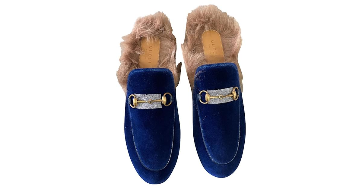 Gucci cheap mules blue