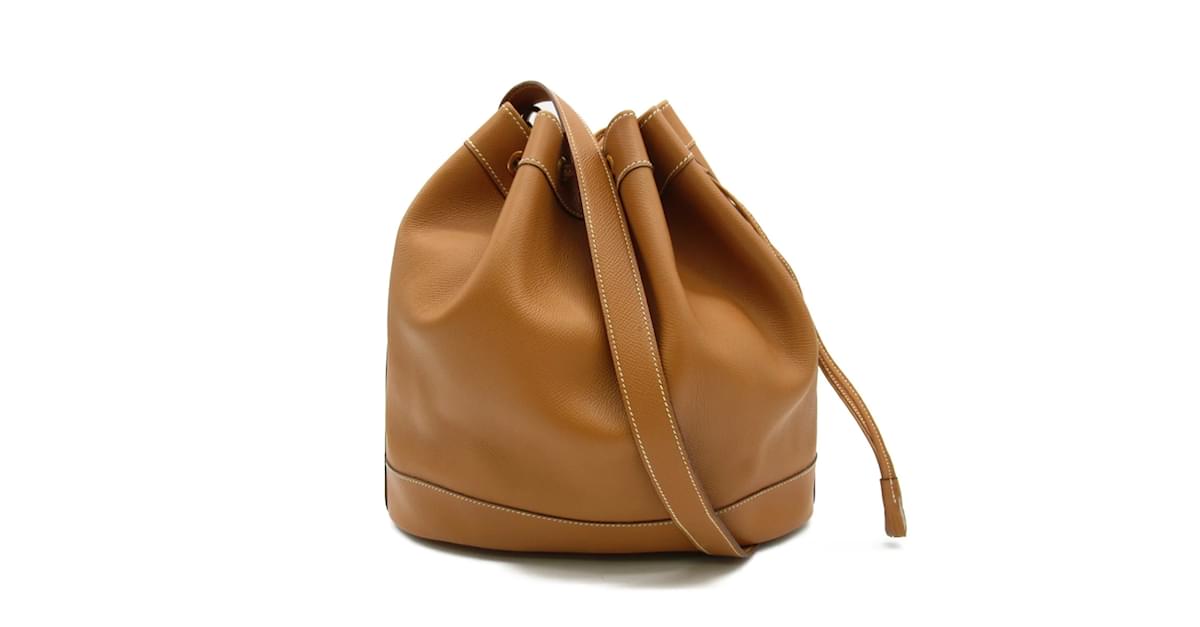 Hermès Swift Market Bucket Bag Brown Leather Pony-style calfskin