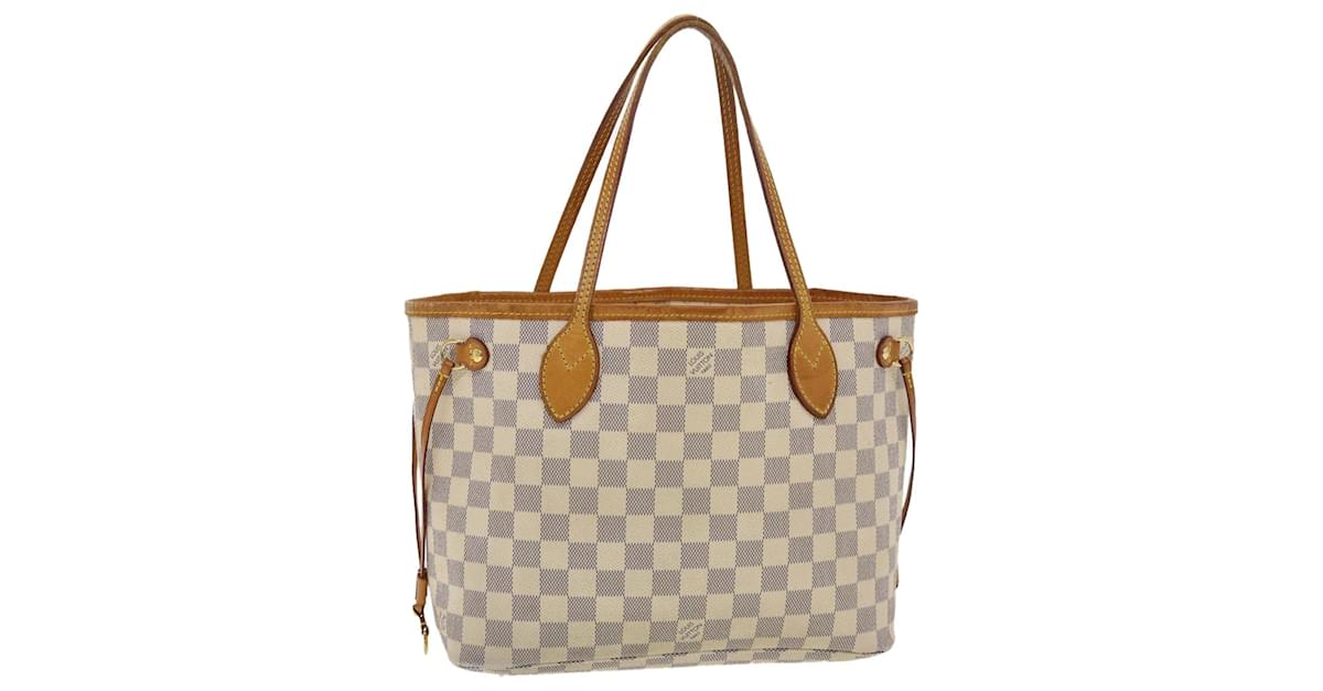 LOUIS VUITTON Damier Azur Neverfull PM Tote Bag N41362 LV Auth