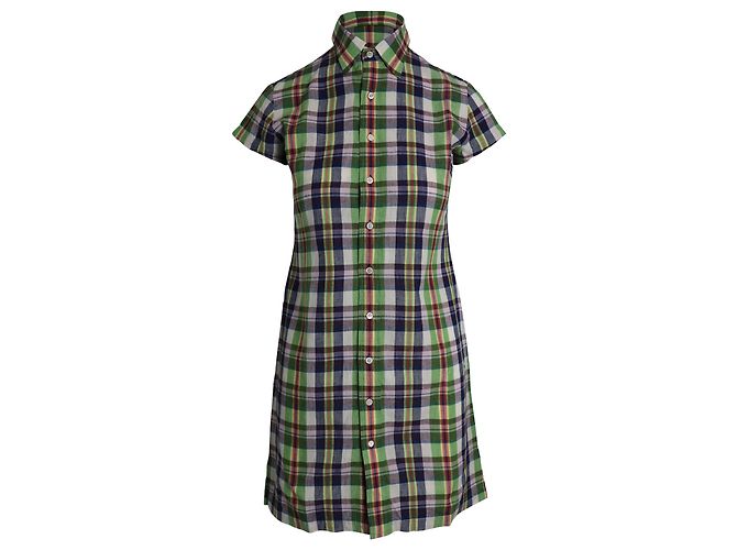 Rrl Robe Ralph Lauren RRL Robe chemise à carreaux en coton multicolore ref ...