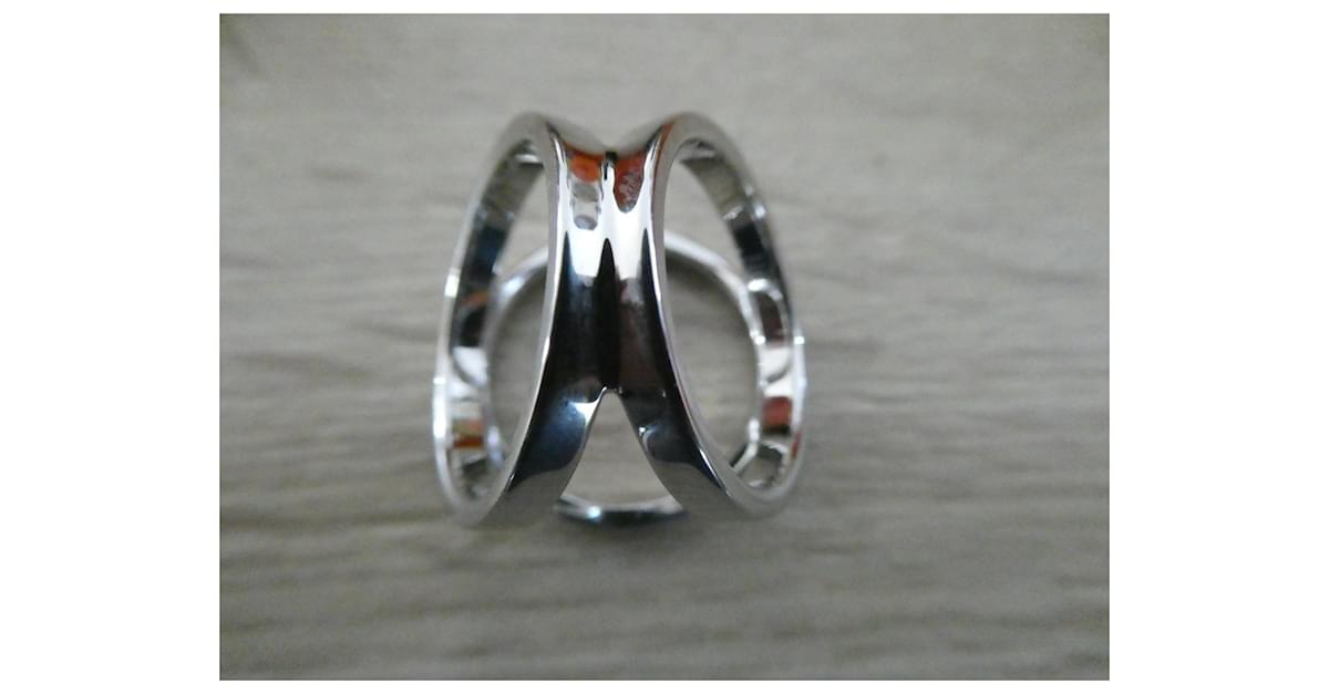 Hermes Trio Scarf Ring, Silver