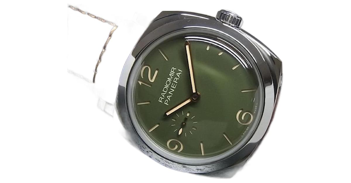 PANERAI Radiomir 45 MM green Dial PAM00995 Mens Silvery Steel ref